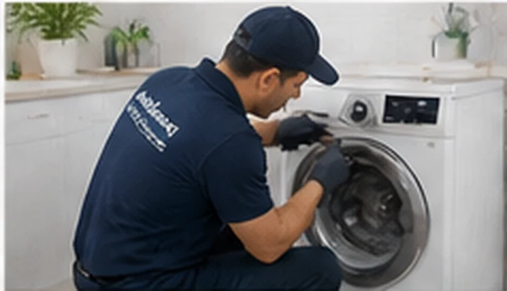 Técnico revisando una lavadora